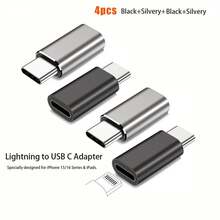 2 件 Lightning 母头转 USB-C 公头充电适配器，兼容 16 Pro Max/16 Pro/16 Plus/16/15、S25/S24/S23/S22/S21 系列，不适用于音频/OTG - 彩色 - 查看 1