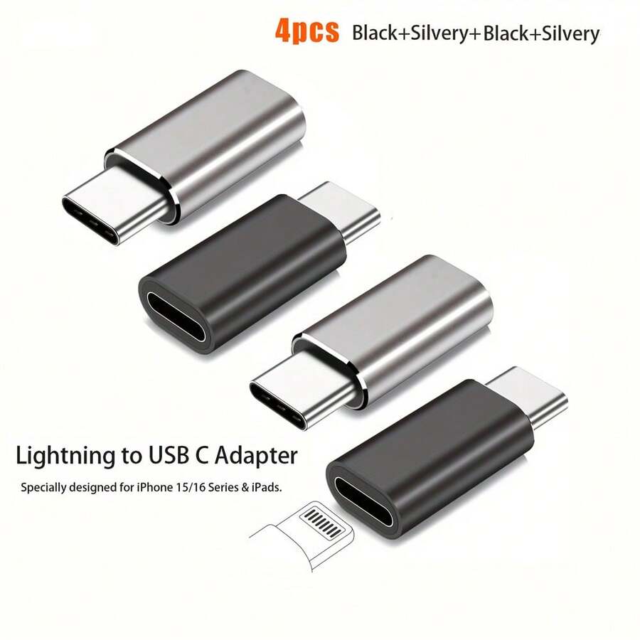2 件 Lightning 母头转 USB-C 公头充电适配器，兼容 16 Pro Max/16 Pro/16 Plus/16/15、S25/S24/S23/S22/S21 系列，不适用于音频/OTG - 彩色 - 查看 1