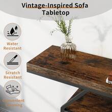 BingoPaw Modern Industrial-Style Console Table With Storage: Table Behind The Sofa, 120 Cm Long, Rustic Console Tables With 4 Levels For The Hallway, Narrow MDF Metal For Narrow Spaces, Shelf Behind The Sofa, Hallway Furniture