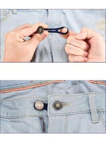 Button Extenders For Jeans, 6pcs Pants Extender Button For Women Men, Jean Button Extender, Waist Extenders, No Sew Instant Waistband Extender Buttons Metal Silicone For Jeans Pants Collar