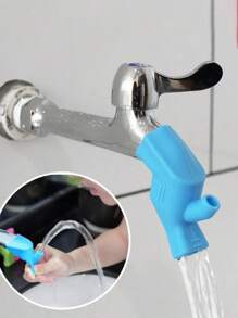 1pc/2pcs Portable Simple Gargle And Toothbrush Cup Silicone Faucet Extension Water Guide Useful Handwashing Facilitator
