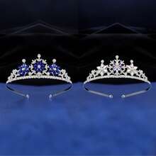 2pcs Teen Snowflake Crown Headband, Colorful Princess Crown Hair Accessories For Girls - Baby Blue - View 11