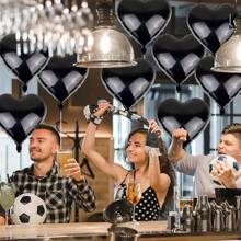 18 piedi Palloncino a forma di cuore in elio nero, 10 pezzi grandi palloncini neri a forma di cuore in lattice, palloncini a forma di cuore neri per uomini, compleanni, lauree, fidanzamenti, San Valentino