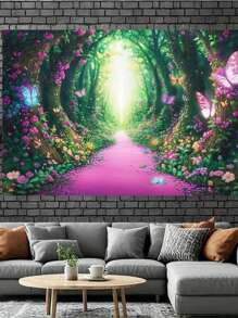 1 Photography Background Banner - Mysterious Magic Forest Theme, Suitable For Sparkling Party Decoration On Birthdays, Weddings, Dances, And Graduation Ceremonies, Ideal For Festive Photo Backgrounds, Home And Room Decorations, Durable And Easy-To-Use Garden Accessories, And Celebration Photography
