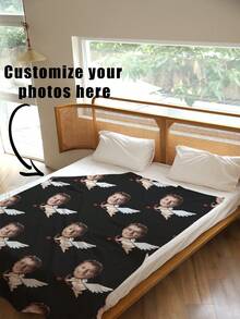 1 Personalized Photo Blanket, Customized Fleece Blanket With Family, Pet Or Couple Photo, Great Gift For Mother's Day, Father's Day, Memorabilia, Home Decor - Multicolor - View 4