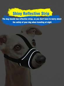 Muselière noire réglable pour petits chiens, avec maille respirante, sangle réfléchissante anti-morsure et anti-aboiement - Nylon confortable, design pour boire, pour la nuit, pour les petites races de chiens