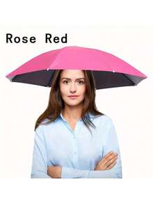 1pc Foldable Large Umbrella Hat, UV Protective Unisex Outdoor Rain Hat, Essential For Sunshade And Fishing, Water-Resistant Canopy With Durable Design - Multicolor - View 7