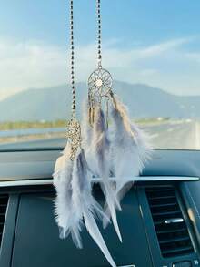 1 pieza Adorno colgante para auto con diseño de atrapasueños - Multicolor - Ver 3