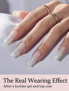 150片哑光白色法式按压式美甲贴，光滑凝胶美甲贴纸，15种尺寸，可DIY美甲，可卸美甲延长贴，夏季送给女孩和女士的礼物，美甲用品 - 白色 - 查看 3