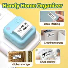 LAIBEAR Mini Printer Sticker Thermal Printer, Portable Inkless Sticker Maker, Free Cutting Small Pocket Printer, Mini Photo Printer, Black And White Photo Printer, Efficient And Fast Small Pocket Printer, Inkless Printer For Study Notes, Pictures, DIY, Labels, Mini Printer Sticker Thermal Printer