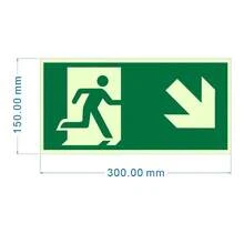 1pc Glow-In-The-Dark Emergency Exit Signs - Durable PE Material, Green Border & White Arrow, Fire & Evacuation Indicators For Workshops, Offices, Public Spaces, Workshop Safety Equipment|Luminous Signs|Green Bordered Signs