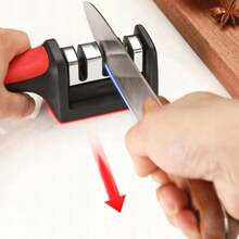 AFIADOR DE FACAS DE COZINHA, TESOURAS, TESOURAS, WHEATSTONE TRIFÁSICO 3 em 1, Afiador de facas e tesouras de cozinha 3 em 1, ferramenta de afiação para facas retas e serrilhadas, reparo e afiação de lâminas, tesoura de afiação rápida