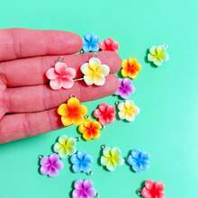 20 bông hoa sứ nhiều màu theo chủ đề nhiệt đới, thích hợp để làm đồ trang sức thủ công - Mặt dây chuyền, Hoa tai, Dây chuyền, Vòng tay, Móc chìa khóa, Mặt dây chuyền túi xách, Phụ kiện & Linh kiện thủ công bằng nhựa - Hoa sứ nhiều màu - Xem 2