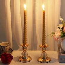 2pcs/Set Gold Candle Holder, Metal Candle Stand For Centerpiece Decor, Christmas, Wedding, Birthday Party, Anniversary, New Year, Valentine's Day (Candles Not Included) - Multicolor - View 4
