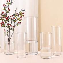 1 pièce Vase cylindrique en acrylique, vase à fleurs transparent de style contemporain pour fleurs fraîches, plantes hydroponiques, décoration de la maison ou du mariage, centre de table de restaurant - durable et incassable