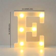 1件 16cm LED字母燈，發光字母與數字夜燈，適用於居家、酒吧、婚禮、生日派對裝飾 - 白色 - 查看 17