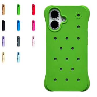 Polka Dot Minimalist Multi-Color Solid Color Shockproof Liquid Silicone + PC Perforated Phone Case Compatible With IPhone 16/15 Pro Max, Protective Cover Compatible With IPhone 14/13 Pro