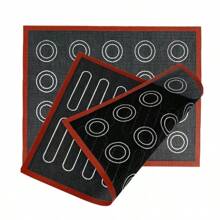 1/2pcs Double Sided Silicone Macaron Baking Mat - Heat Resistant Non-Stick Oven Liner, Includes Round And Square Shapes, Suitable For Cookies, Pastries, Bread - Easy To Clean, Durable Kitchen Accessory, Pastry Prep Mat | Easy Clean Design | Versatile Baking Tray