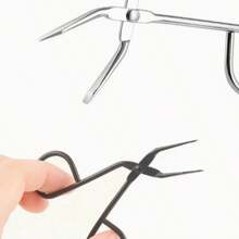 1/2PCS Alloy Curved Eyebrow Tweezers, Scissors And Tweezers Facial Hair Eyebrow Removal Tool, Suitable For Both Men And Women