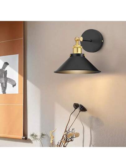 Gold/Black Battery Powered Wand Light, Retro Verlichting Fixture Farmho Wireless Piece Set, Remote Control Adjustable, Bedroom Industrial Corridors view 3