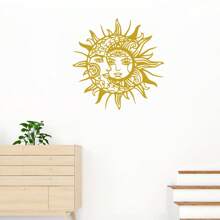 1pc Metal Sun And Moon Themed Wall Art Decor, Iron Crafted Home, Restaurant Decoration, Perfect Accent For Christmas, Personalized Farmhouse, Patio, Porch, Unique Gift Idea For Him/Her, Boyfriend/Girlfriend, Dad, Mom, Family, Friends, Valentine's Day, Children's Day, Father's Day, Graduation, Wedding, Housewarming, Living Room, Bedroom, Office, Family Dinner Gifts Birthday