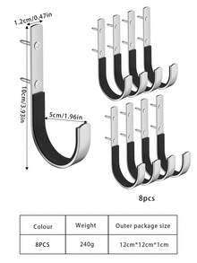 2/4/8pcs Gun Rack Storage Hooks, Wall-Mounted, Suitable For Any Rifle, Shotgun And Bow With Pad And Heavy-Duty Steel, Wall-Mounted Storage Rack, Nail Rack, Key Rack, Floating Rack, Organizer Rack, Christmas, Christmas Decor, Hooks, Door Hanger, Bedroom, Clothes Hanger, Wall Mount, Wall Hook, Key Rack, Wall Mounted Key Rack - Multicolor - View 19