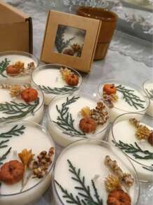 Bougies parfumées à la citrouille et au pin, d'une durée de 48 heures, en cire de soja naturelle, pour une utilisation intérieure, idéales pour les anniversaires, la décoration de la maison et la création d'une ambiance