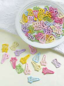 20 قطعة/طقم من مشابك الشعر الأليفة. مشابك شعر ألطفال ملونة بنمط نجوم كيوت للدوبامين، مناسبة لتزيين الأليفات - متعدد الألوان - مشاهدة 6