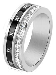 Bague rotative en acier inoxydable de mode avec chiffres romains, qualité premium personnalisée