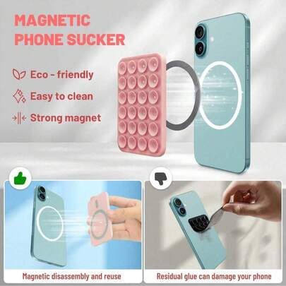 Magnetic Suction Cup Phone Holder Suitable For Various Phone Cases, Silicone Octopus Cup Companion Sticky Handle Stand Applicable For Apple, Removable Hands-Free Selfie/Video, Fit For All Phones, Gift For Women, Girls, Teenagers