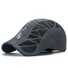 1 pieza Nuevo gorra tipo deportiva con letra SPORT para hombre, transpirable, alta protección solar, bloquea efectivamente los rayos UV, diseño ajustable, cómodo y fácil de usar, gorra de malla de secado rápido con protección solar para exteriores