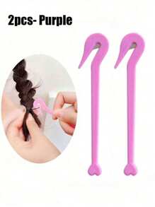 2 pièces/5 pièces Set d'outils portables pour détacher les cheveux - Crochet coupe-élastique jetable sans endommager les cheveux