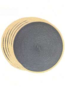 14 Inch Round Woven Placemat, 2/6 Pcs Washable Heatproof Placemats For Dining Table, Non-Slip For Indoor/Outdoor Use, Suitable For Dinner, Events, Family Gatherings, Thanksgiving, Christmas, Easter