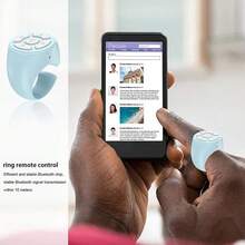 Control remoto inalámbrico Bluetooth, control remoto de anillo de desplazamiento de video 2025 New, anillo de desplazamiento Bluetooth, anillos de desplazamiento recargables para control remoto de grabación de cámara y video, compatible con iOS y Android, adecuado para vacaciones de verano, viajes, vacaciones, obturador de cámara portátil