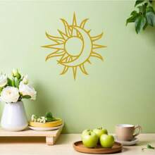 1pc Metal Sun And Moon Themed Wall Art Decor, Iron Crafted Home, Restaurant Decoration, Perfect Accent For Christmas, Personalized Farmhouse, Patio, Porch, Unique Gift Idea For Him/Her, Boyfriend/Girlfriend, Dad, Mom, Family, Friends, Valentine's Day, Children's Day, Father's Day, Graduation, Wedding, Housewarming, Living Room, Bedroom, Office, Family Dinner Gifts Birthday