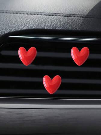 molletta a forma di cuore rosso per presa d'aria dell'auto, accessori per decorazione interna dell'auto, ornamento romantico