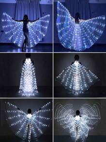 LED Fairy Wings, Multi-Color Gradient Lights, Halloween, Music Festival, Transparent Chiffon, Stage Performance, 3D Stereoscopic,