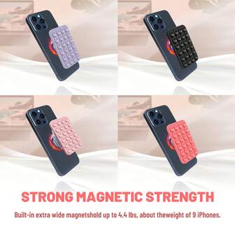 Magnetic Suction Cup Phone Holder Suitable For Various Phone Cases, Silicone Octopus Cup Companion Sticky Handle Stand Applicable For Apple, Removable Hands-Free Selfie/Video, Fit For All Phones, Gift For Women, Girls, Teenagers