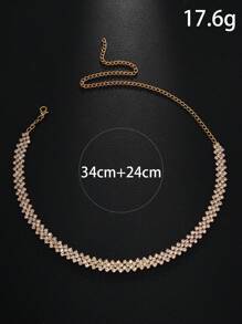 1pc Luxury Water Drop Rhinestone Claw Chain Soldered Rhinestone Necklace For Women, Perfect For Wedding, Engagement, Evening Party