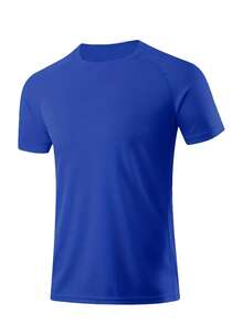 3pcs Plus Size Men's Mesh Casual Short Sleeve T-Shirts, Suitable For Home, Outdoor And Leisure Wear - Blue - View 7