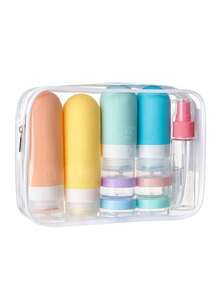16pcs Travel Set Travel Toiletries Bottles, Extra Large Silicone Travel Toiletries Container Jars, Personal Care Silicone Bottles, Leakproof Refillable Liquid Containers, Including Cosmetics, Shampoo, Conditioner And Lotion, And A Portable Storage Bag, Travel Essentials Toiletries Bottles - Multicolor - View 9