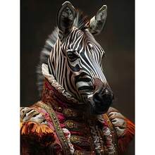 1pc/3PCS Wall Arts Posters Modern Animals Portrait Animal Set Zebra Jaguar Gentleman Chimpanzee Poster Printing Wall Art Picture Canvas Painting Room Home Decoration, Canvas Art, High Quality, Without Frame/With Frame ,Wall Art With Frame - Multicolor - View 55