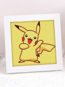 pokemon Pegatinas de diamante hechas a mano de Pikachu Pokémon, manualidades DIY, adornos para marcos de fotos, adornos para el hogar, adecuados para regalar, como juego temático de fiesta para entrenar habilidades manuales, San Valentín, regalos navideños, regalos para fiestas temáticas