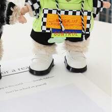 3.8cm Doll Miniature PU Leather Fabric Shoes, 22cm Jointed Doll Parts And Accessories Shoes (Shoes Only)