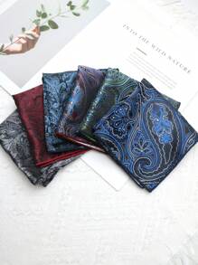 1pc Paisley Pattern Casual Polyester Handkerchief/Pocket Square For Men