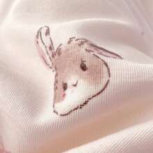 3/4pcs Pink Printed Bedding Set, Cute Rabbit & Bear Print Bedding Set For Girls, Cartoon Animal Soft Pink Bow Pink Heart Polyester Fabric Skin-Friendly Bedding Set (1 Duvet Cover + 1 Bedsheet + 1/2 Pillowcase, Without Filler)