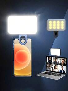 1ks pripínacie selfie svetlo na telefón, vysokokvalitné štvorcové selfie svetlo pre smartfón, počítač, tablet, make-up a živé vysielanie, nastaviteľné výplňové svetlo na skrášlenie