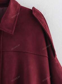 Giacca da donna casual di moda da strada con colletto alla coreana, manica lunga con chiusura lampo, vestibilità morbida e vintage