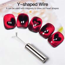 Y-Shaped Iron Wire Can Be Used With Magnets To Creat Heart Shapes Effect For Cat Eye Polish Magnetic Nail Art Tool Nail Art Accessories,Nail Supplies,Nail Tools,Nail Art Tools,Back To School,Nails,Nail Tools For Press On Nails