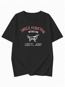 Boys Casual Printed Round Neck Short Sleeve T-Shirt Summer Student Young Kids Clothes - Cool English Letter T-Shirts Bring Joy And Happiness To Every Child!